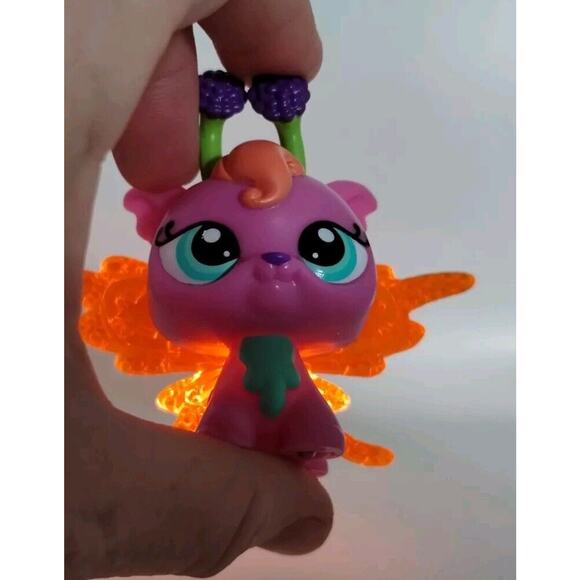 Littlest Pet Shop LPS 2728 Purple Flower Orange Light Up Fairy - Glows - Picture 2 of 9